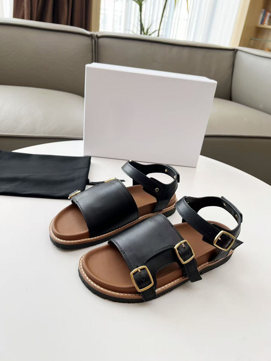 T588- 1198 Sandals retro versatile one button casual shoes