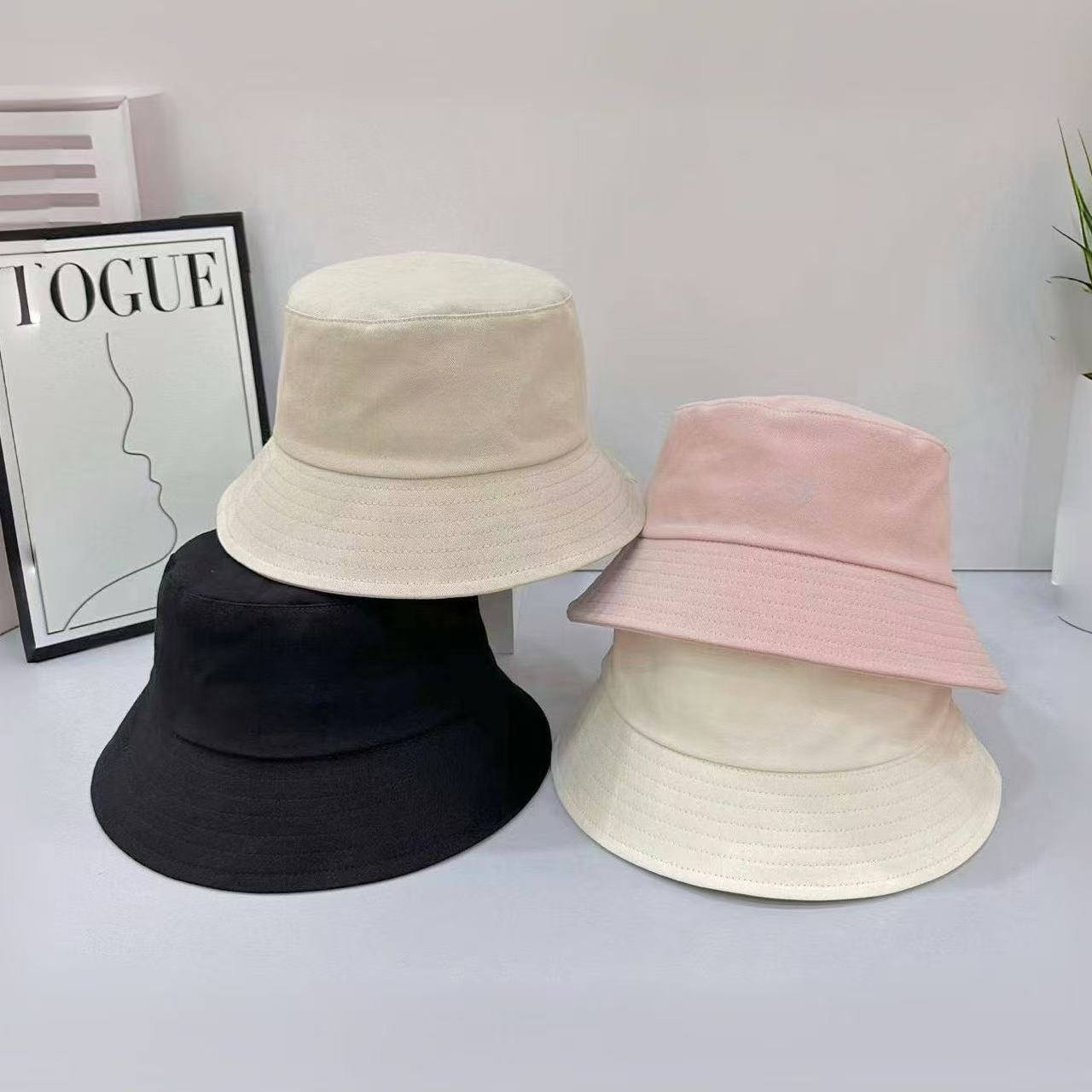 T588- 1243 Summer solid color fisherman hat outdoor sun protection