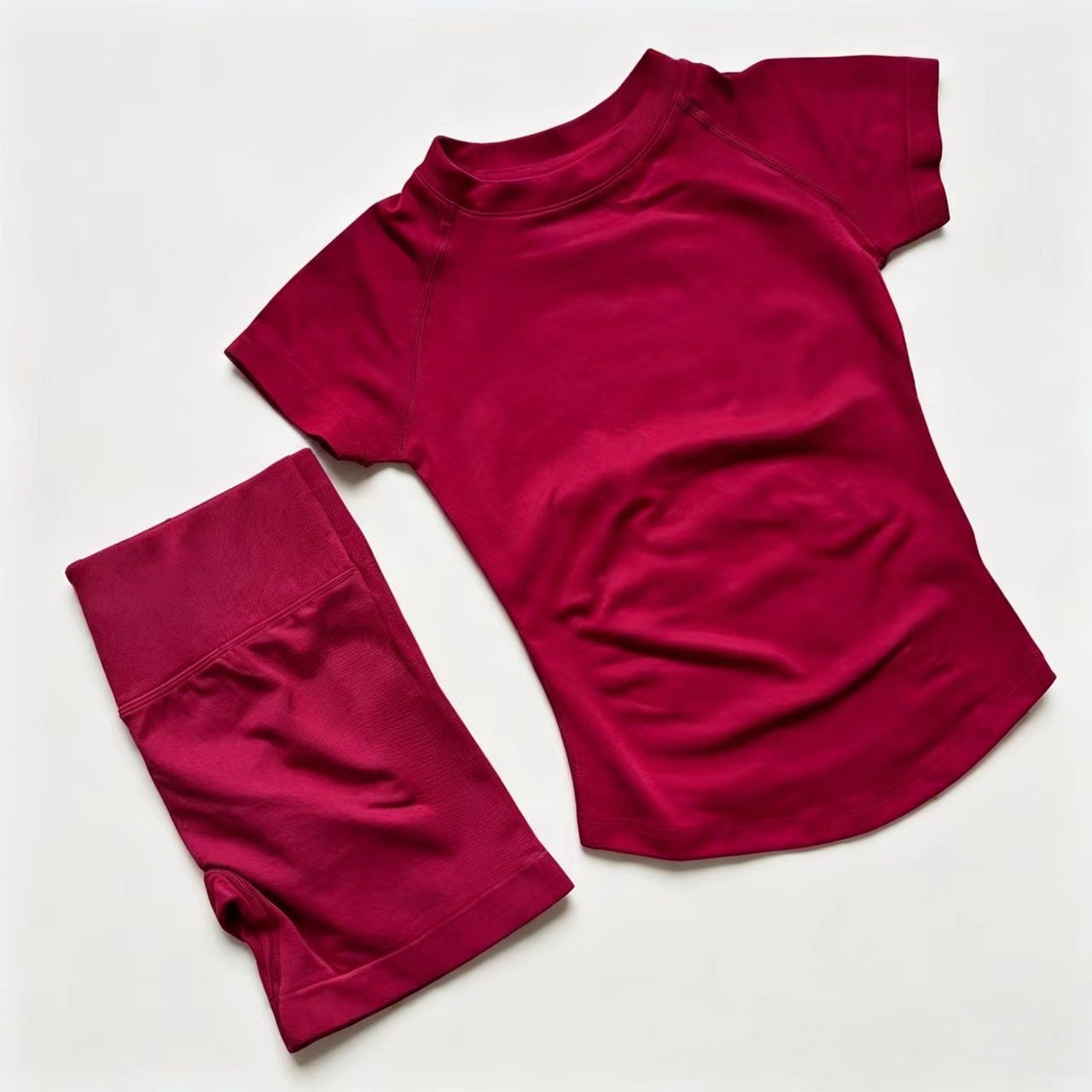 T588-1155 Breathable sports short sleeved shorts set, training exercise yoga fitness suit