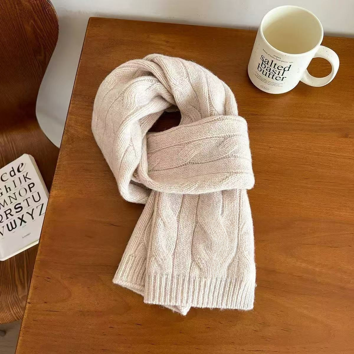 T588-890 Men's and women's winter cold resistant and warm knitted scarf