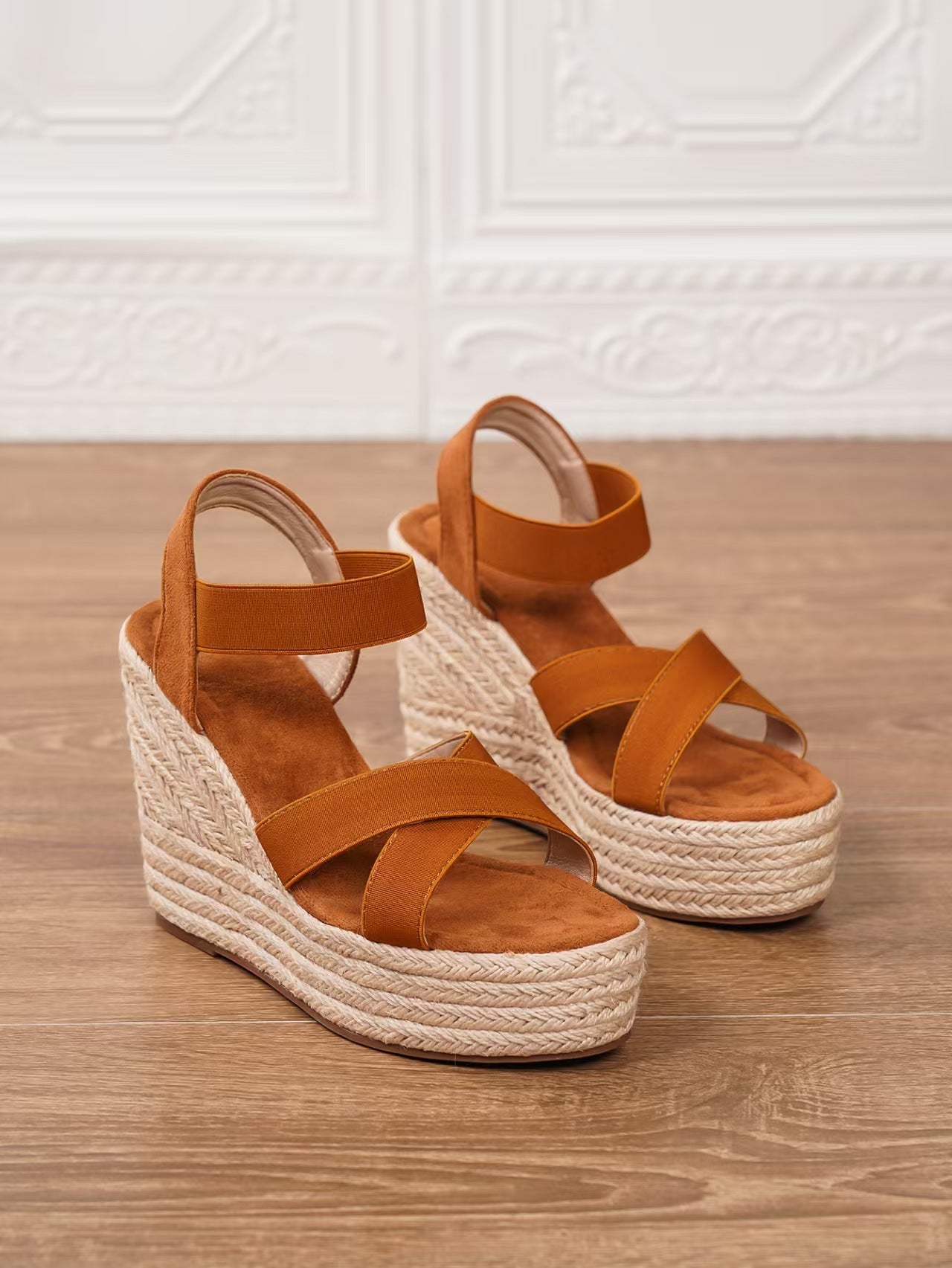 T588-1195  Sandals with Thick Bottom Slope and Women's Sandals
