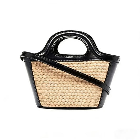 T588-1067 High appearance hand-held woven vegetable basket single shoulder handbag