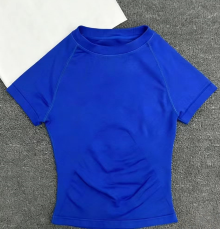 T588-1152    Sports yoga short sleeved fitness outerwear breathable top