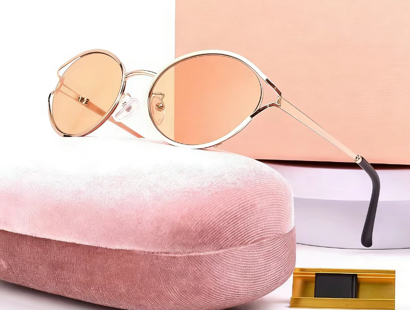 T588-1050 Oval shaped small frame metal fashionable sunglasses