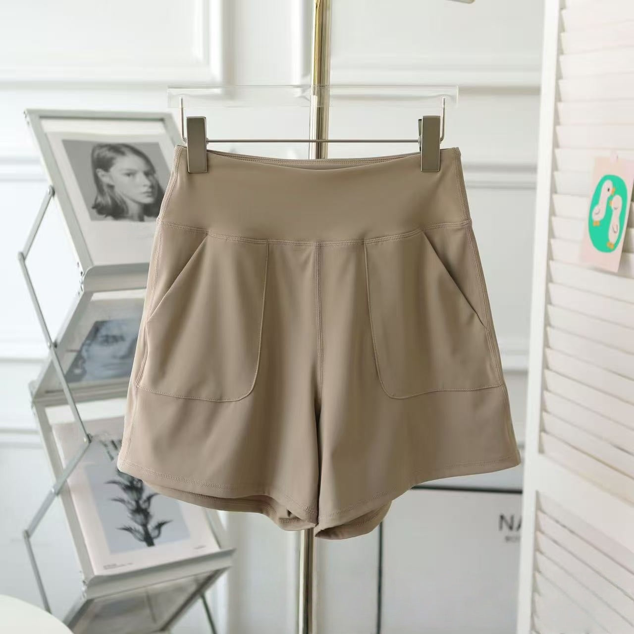 T588-1130 Women's fitness exercise quick drying breathable high waisted shorts