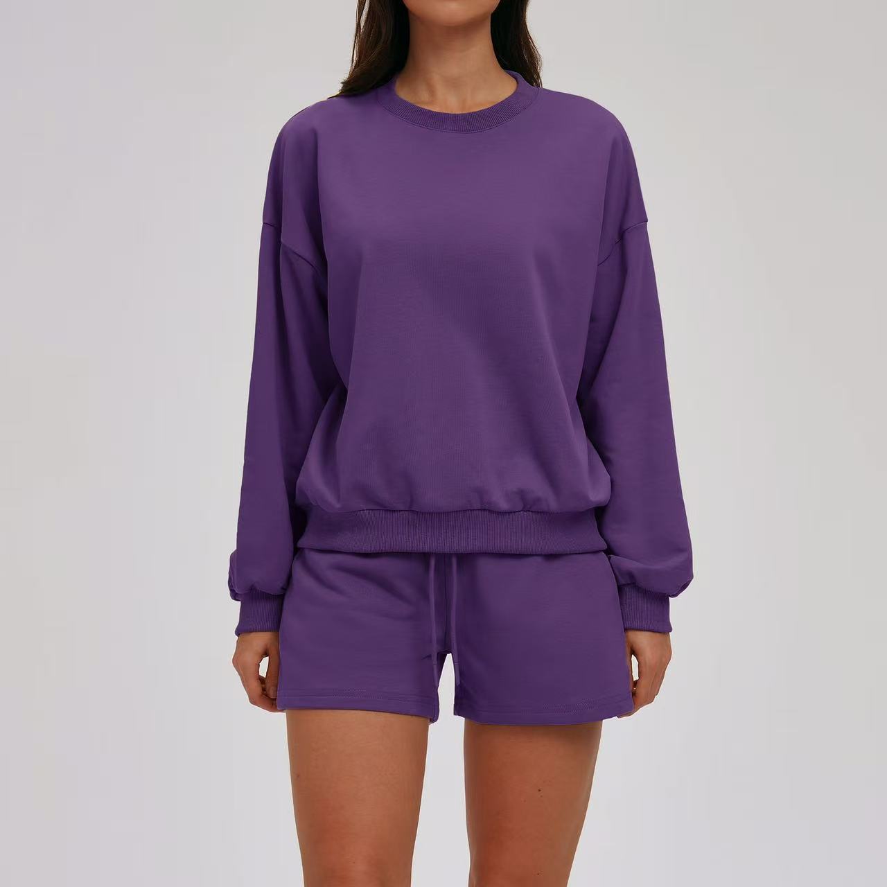 T588-907 Women's sports hoodie set loose fit