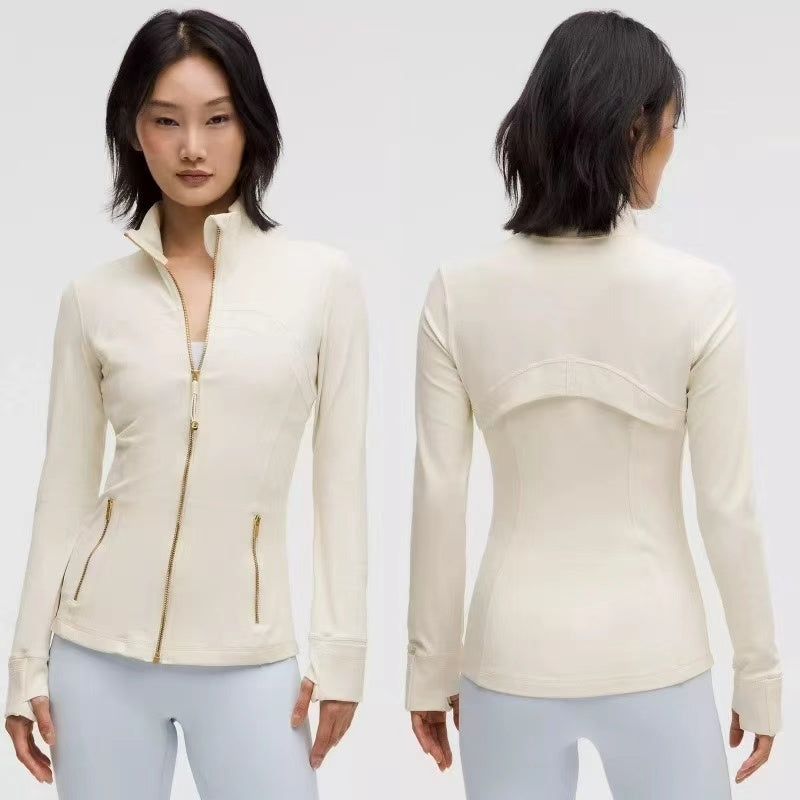 T588-1081 New sports jacket slim fit yoga top long sleeved