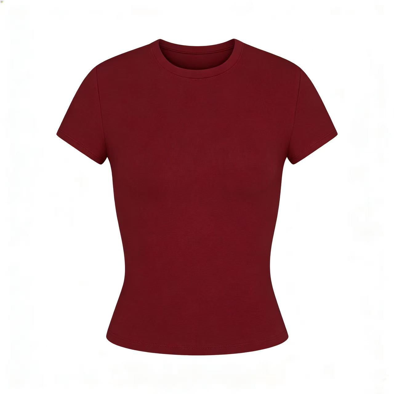 T588-1104 Short sleeved comfortable and beautiful solid color