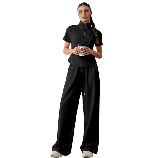 T588-1143 Half zip sports and leisure set