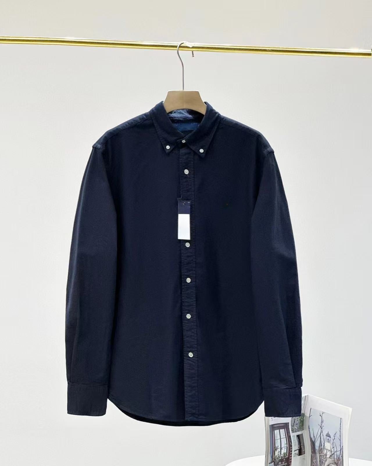 T588-962  Casual loose solid color long sleeved shirt