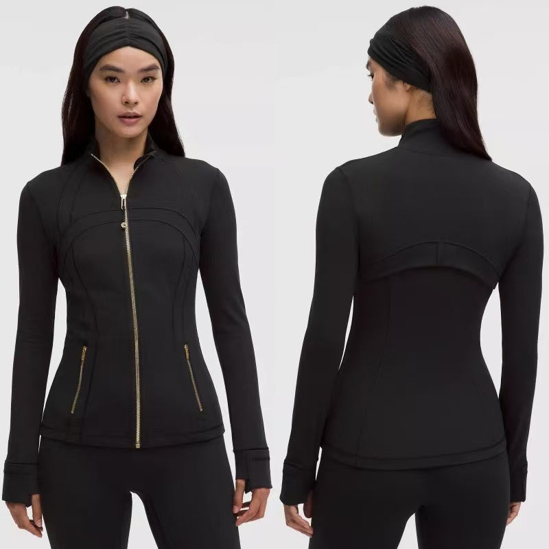 T588-1081 New sports jacket slim fit yoga top long sleeved