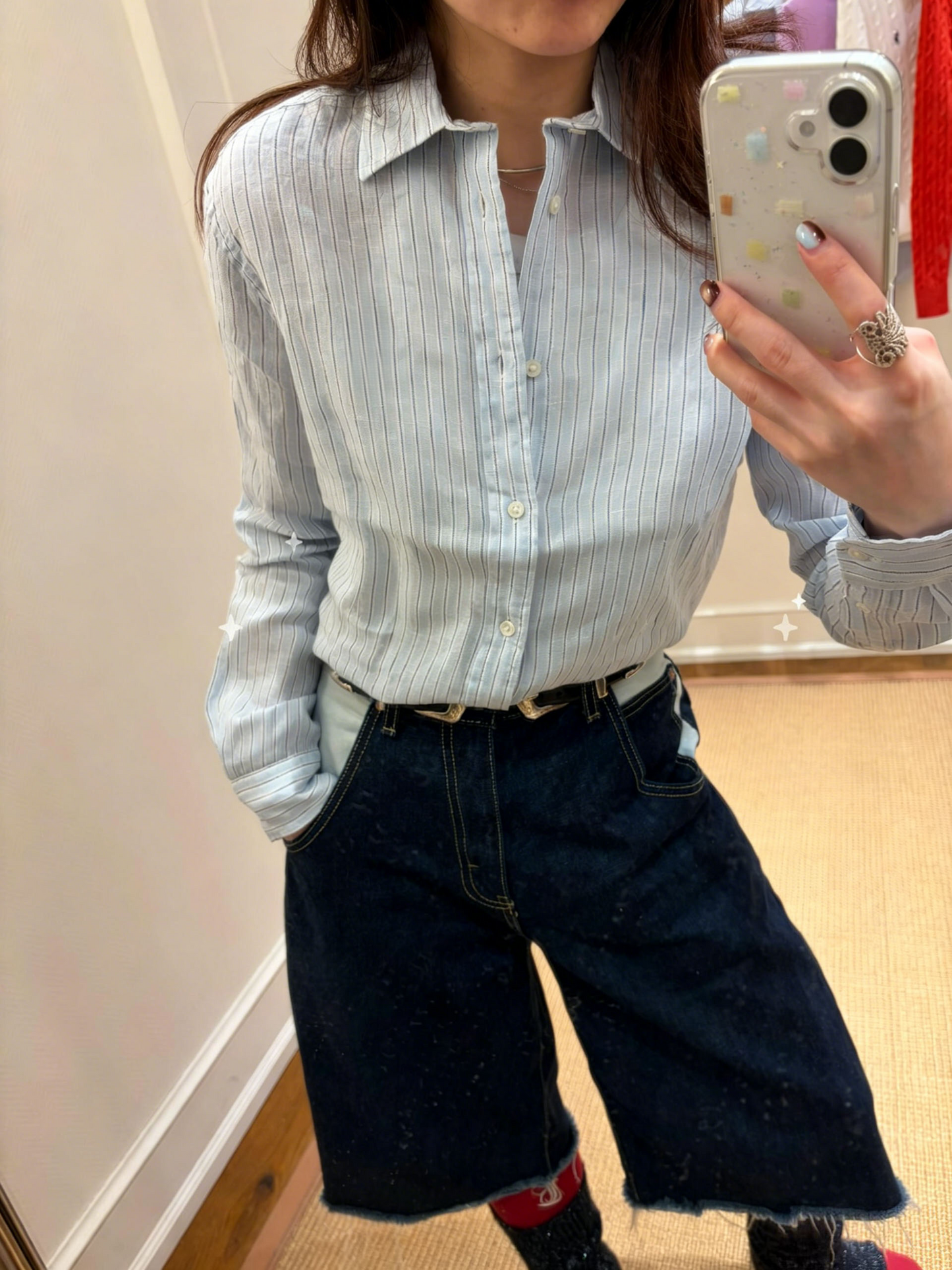 Summer long sleeved striped shirt E1261